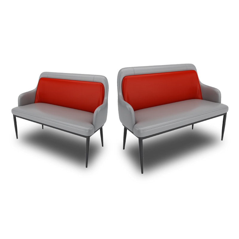 Banc rembourré en similicuir de style industriel