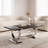 Black Coffee Table with Silver U-Shaped Base