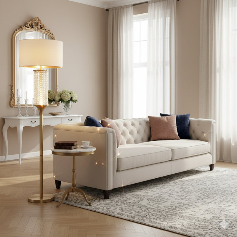 Lampe sur pied en cristal 62,25 pouces Pluviam