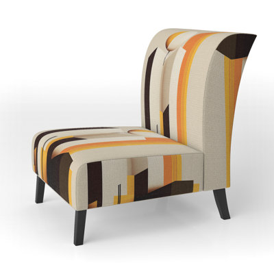 Reality Of Essential Shapes VI - Fauteuil de chambre rembourré minimaliste, fauteuil d'appoint jaune