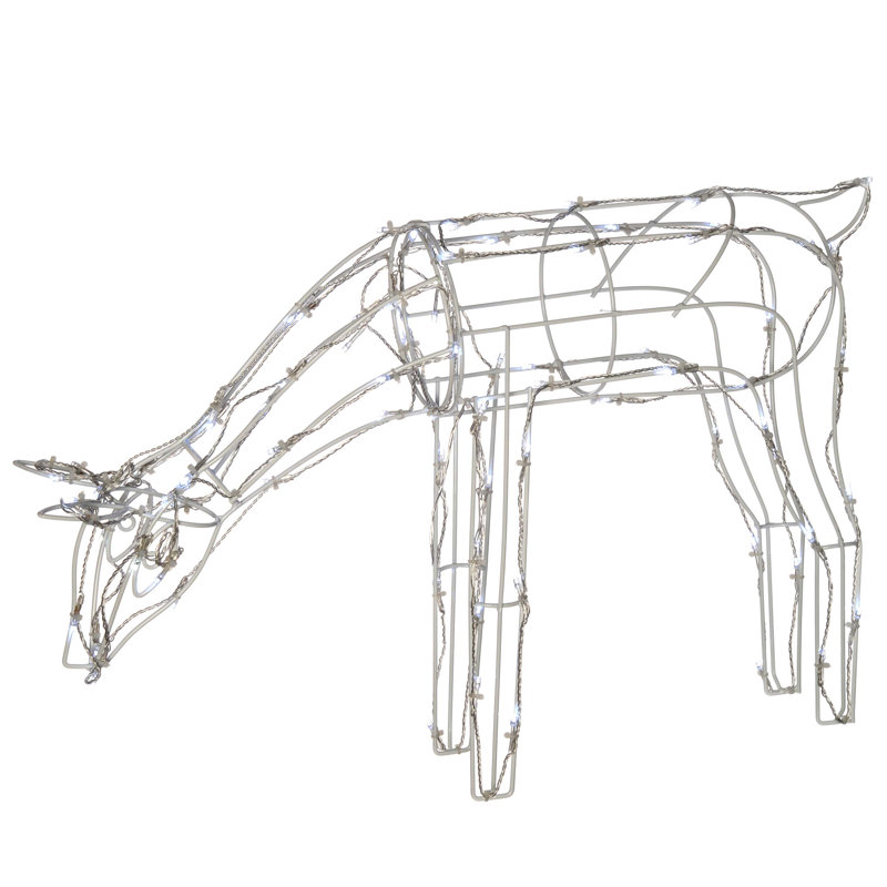 68cm Large 3D Twinkling Reindeer Christmas Lighted Display with Pre-Lit 80 LED