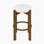 Ensemble de 4 tabourets d'intérieur revêtus de bois, finition noyer foncé et revêtement ivoire-1942318505-1942318511