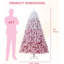 Arbre de Noël artificiel rose 7,5 pi avec 250 lumières RVB et blanc chaud, branches floquées par la neige, base pliable-1945555711