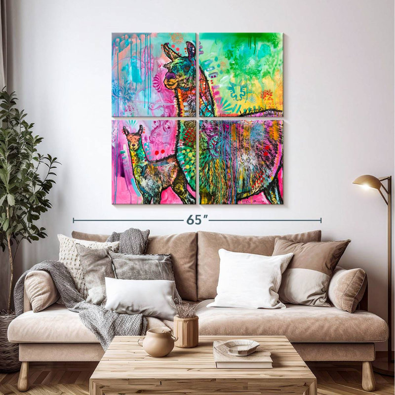 Brampt Psychedelic Llama, 45" H x 45" W