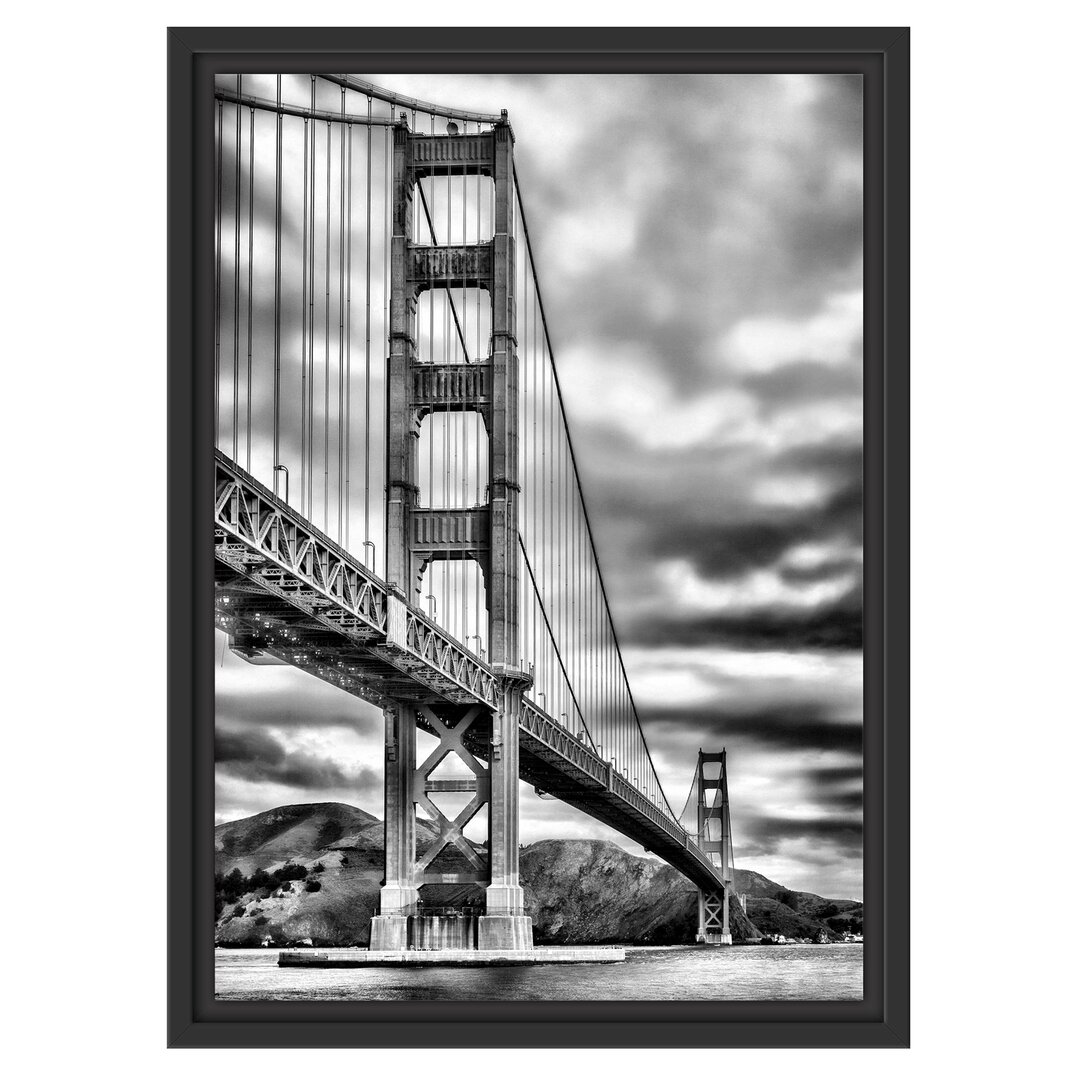 Gerahmtes Wandbild Blick auf Brücke in San Francisco