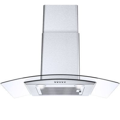 Tieasy 30" Stainless Steel 450 CFM Convertible Wall Range Hood with Baffle Filter