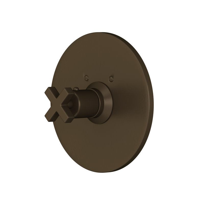 Lombardia 3/4" Thermostatic Trim Without Volume Control, Tuscan Brass