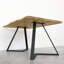 Elspeth Oak Solid Wood Top Metal Base Dining Table-648632643-648632652