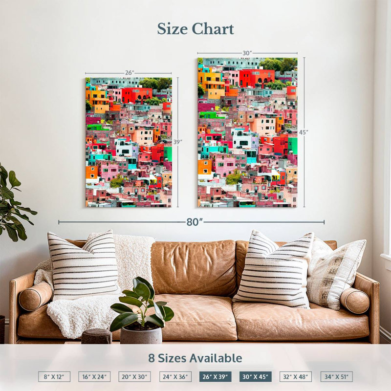 Aime Viva Mexico - Cityscape Guanajuato I, 39" H x 26" W