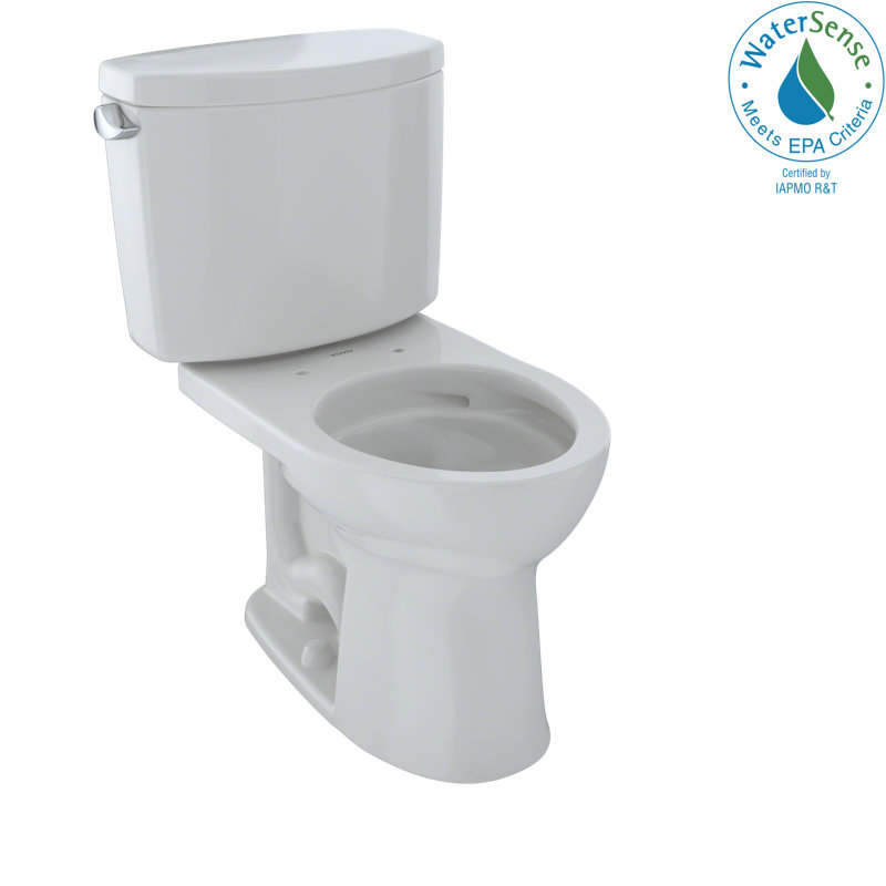 TOTO® Drake® II Two-Piece Round 1.28 GPF Universal Height Toilet with CEFIONTECT, Colonial White, Colonial White