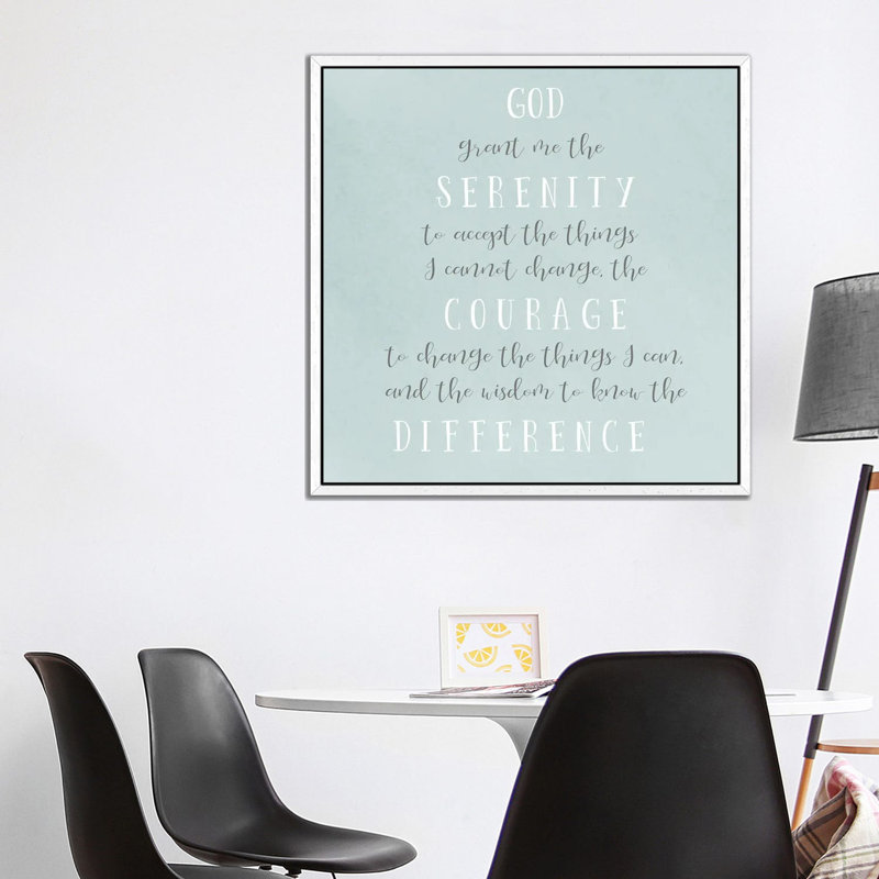 Serenity Prayer - Print on Canvas, 93.98 cm H x 93.98 cm W, White Framed