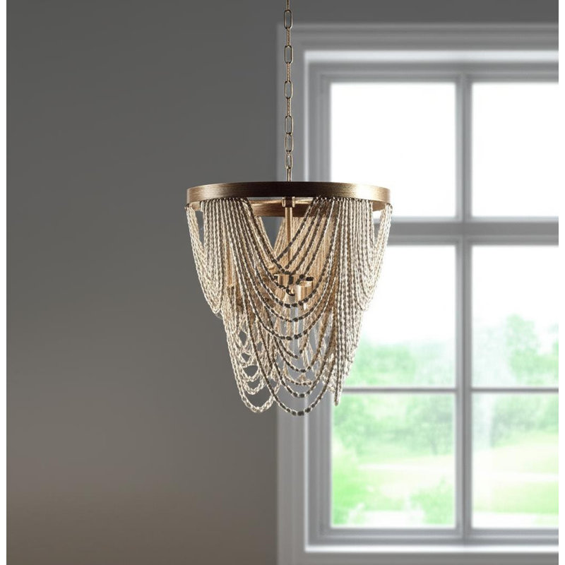 3 - Light Steel Chandelier