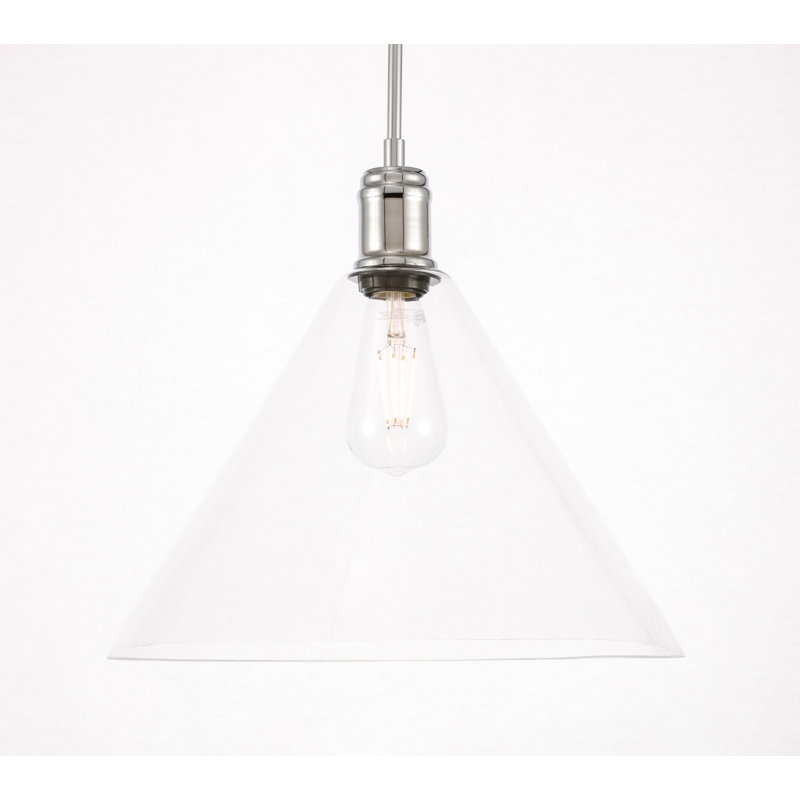 Luminaire suspendu conique à 1 lumière Sturm, Noir, H 12,6 po x l 13,75 po x p 13,75 po