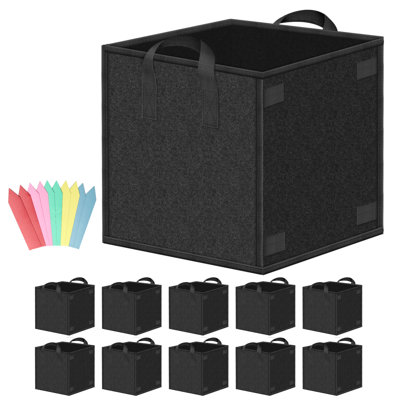 iPower 10-Pack Grow Bags Heavy Duty Thickened Nonwoven Aeration Fabric Pots with Handles, Cloth Pots for Plants, Vegetable, Flower, Tomato Potato