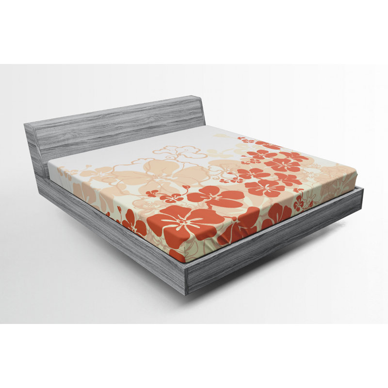 Microfiber Floral Fitted Sheet, Full Fitted Sheet