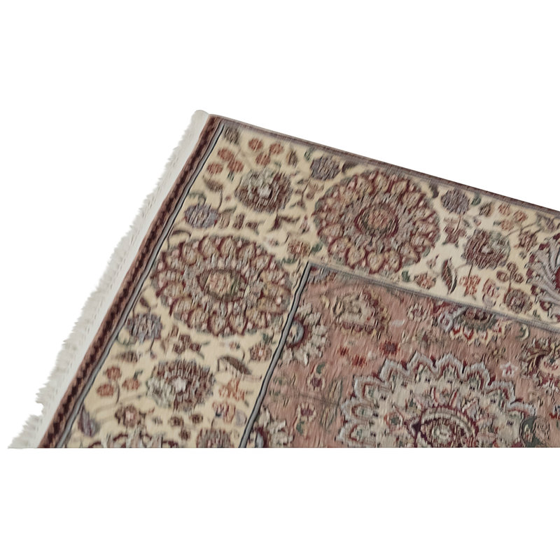 Tapis brun / crème de haute qualité noué à la main