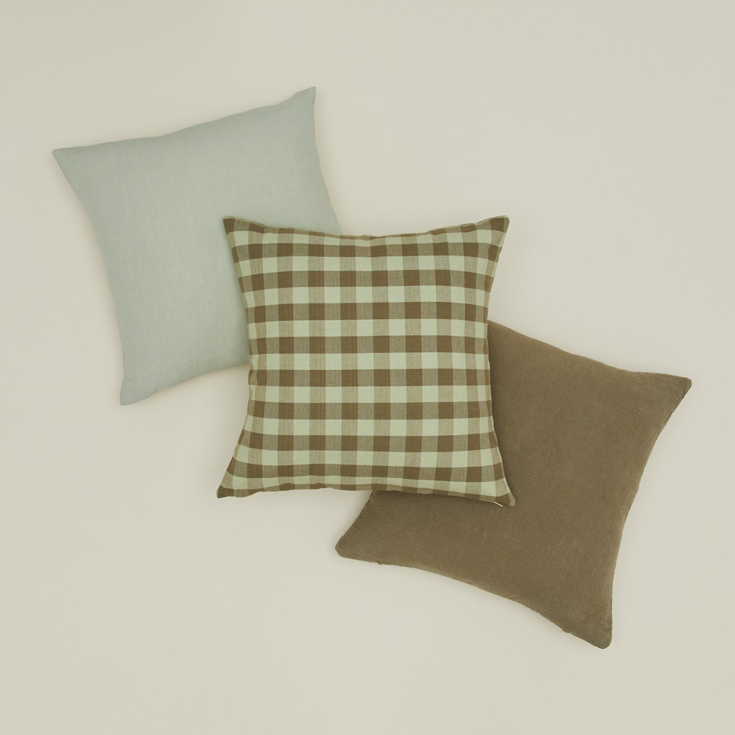 Essential Gingham Cotton Throw Pillow, Sage/Olive