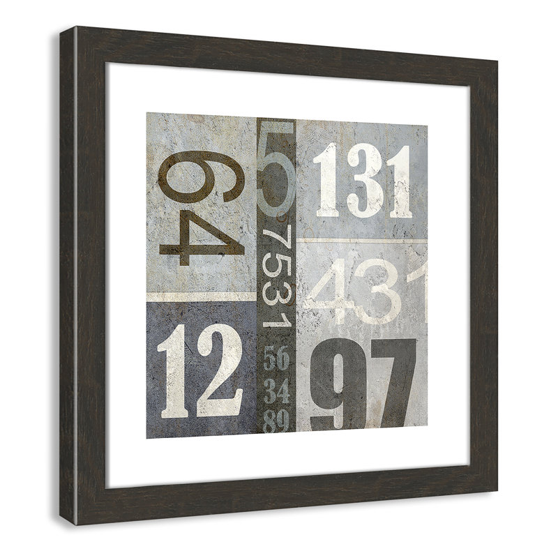 Art numérique encadré, H 16 po x l 16 po x P 0,6 po, Encadré plat à grain de bois noir