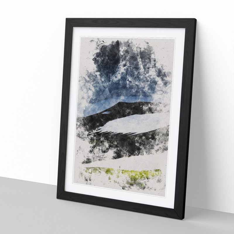 Beneath the Mountains of Iceland - Picture Frame Painting, Black, 65cm H x 48cm W x 2cm D