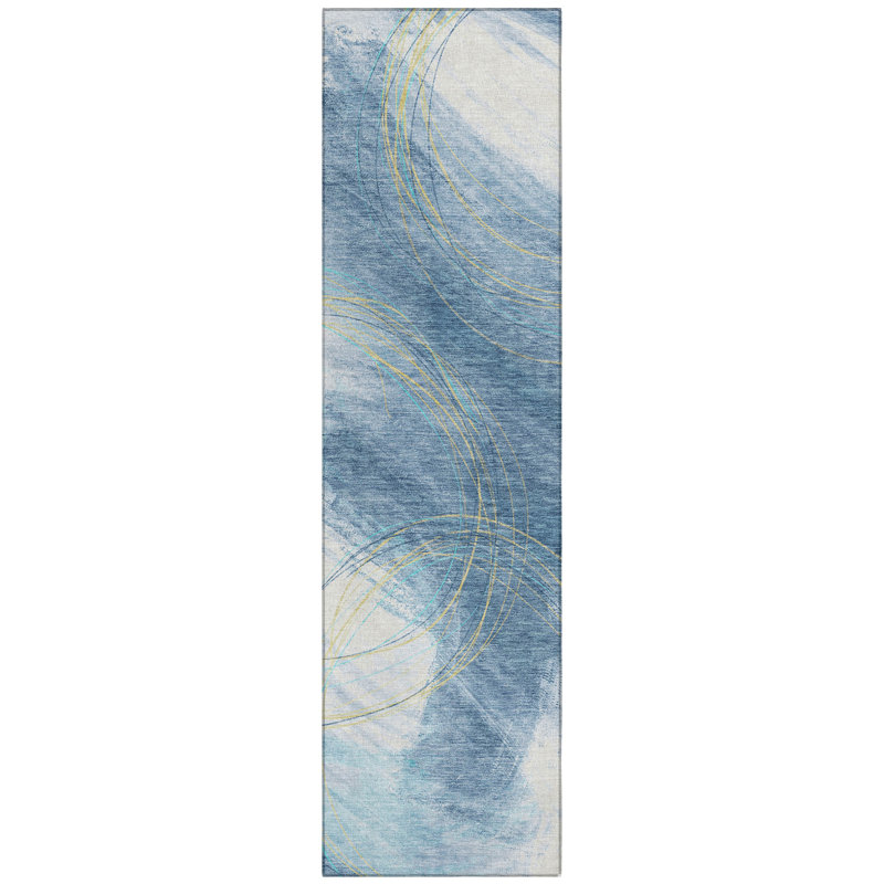 Machine Washable Indoor/Outdoor Lanphear ACN2396 Abstract Rug, Runner 2'3" x 7'6"