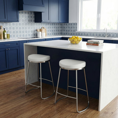 Ayaz Upholstered Counter Stool with Stainless Steel Frame