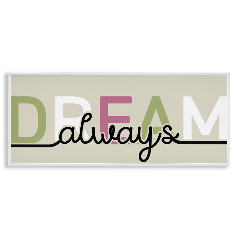 Giclée encadrée Mute Dream Always, design par Kim Allen, H 10 po x l 24 po, Estampe numérique encadrée blanc bord de mer