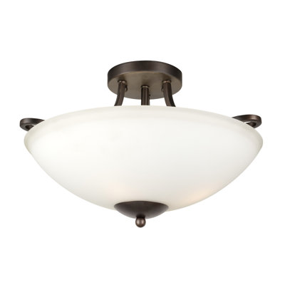Plafonnier semi-encastré 3 lumières à cuve simple 16,5 po Feliciano