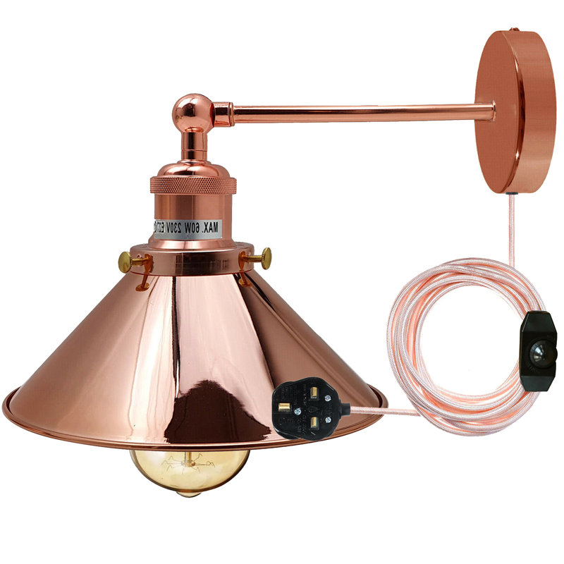 Caribe Plug-in Armed Sconce, Rose