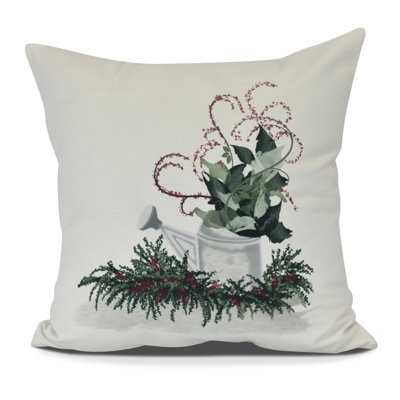 Gardener's Delight Holiday Floral Print Euro Pillow