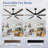 72 Inch Large Ceiling Fans With Lights And Remote, Indoor/Outdoor Modern Ceiling Fan For Kitchen Living Room Patio, 6 Speed Reversible Quiet DC Motor, Dual Finish 8 Blades