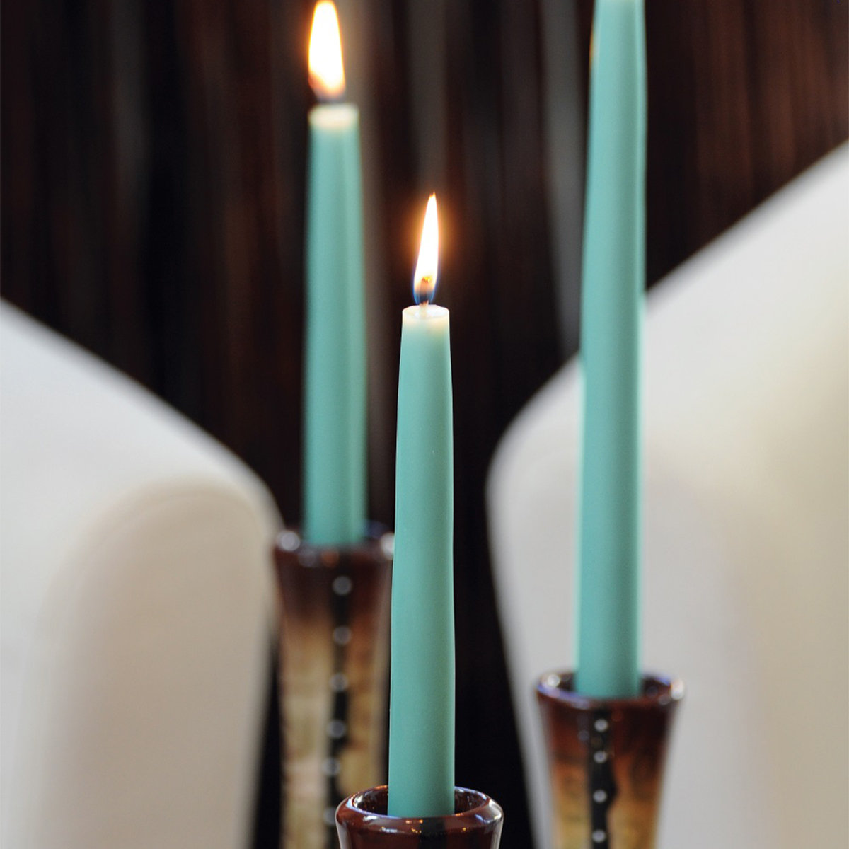 12 Piece Unscented Taper Candle Set, Sky, 9" H x 0.88" W x 0.88" D