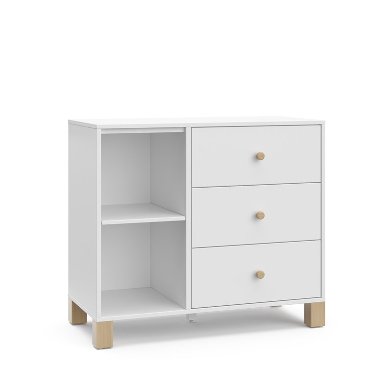 California 3 Drawer Combo Dresser, White