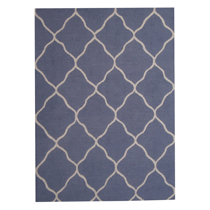 Tapis mauve / ivoire touffeté à la main