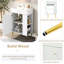 Meuble-lavabo blanc 21,6 po, lavabo en céramique, compartiment de rangement droit, meuble-lavabo à porte avec lavabo et armoire latérale-1711345699