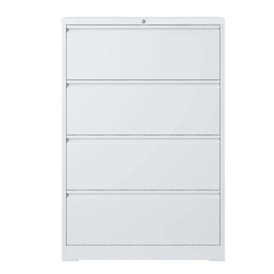 4 Drawer Lateral File Cabinet, Heavy Duty Metal Filing Cabinet, 35.4 Inch Wide Locking File Cabinet for Home Office, Space-Saving Vertical Storage with Anti-Tip Interlock, for Letter/Legal/A4 Files