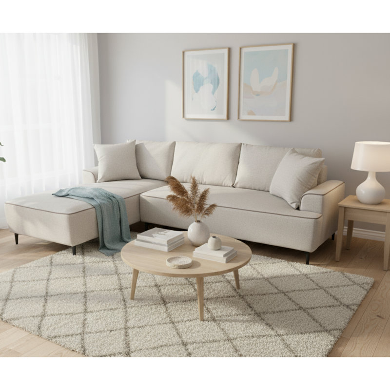 3 Seater Sofa Bed, Right Hand Facing, Cream