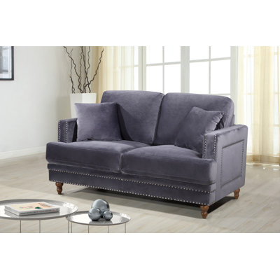 Aadi 62" Velvet Recessed Arm Loveseat by Mercer41