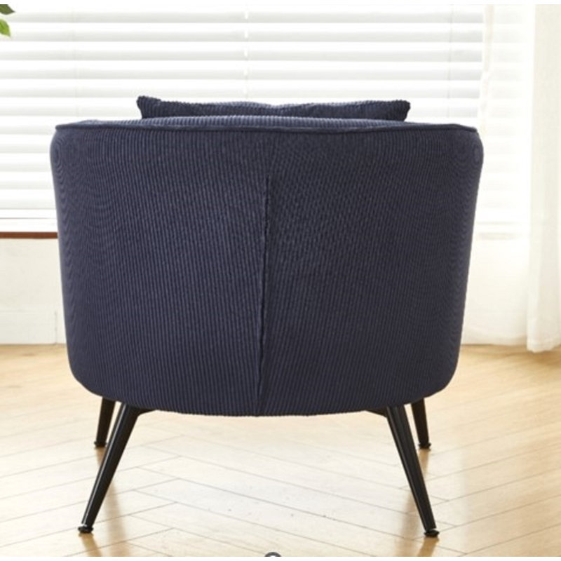 Fauteuil moderne en velours côtelé, Velours côtelé noir