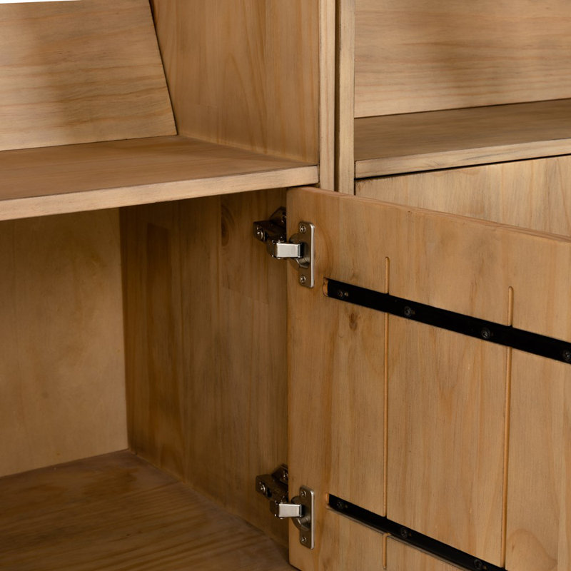 Bane Solid Wood Bookcase, Smoked Pine
