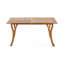 Table de salle à manger d'extérieur rectangulaire en bois massif 59 pouces, finition teck