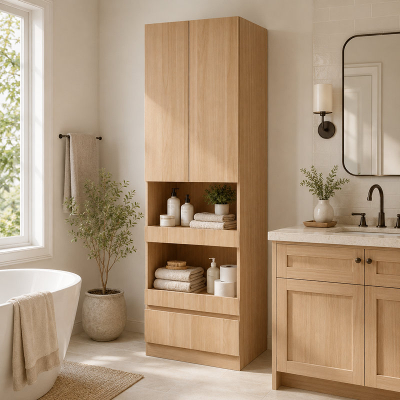 Forsman Bathroom Cabinet With Open Shelf & Drawer