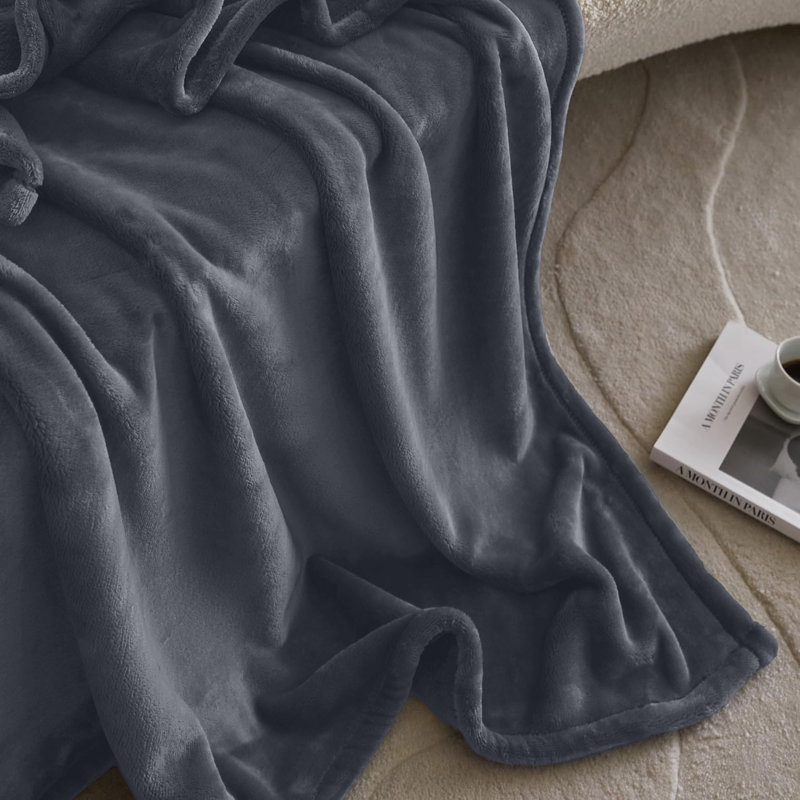 Adamczyk Soft Touch Mink Faux Fur Plush Sofa Throw/Blanket , Grey, 130cm x 150cm
