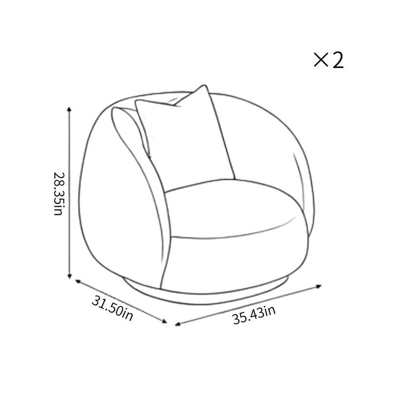 Light Luxury Simple Curved Sofa, Off-white Sherpa