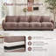 Rosman Oversized Chenille 4-Seater Sofa with Lumbar Pillows, Deep Cushioned Seats, Curved Arms, and Easy Modular Assembly-133650878