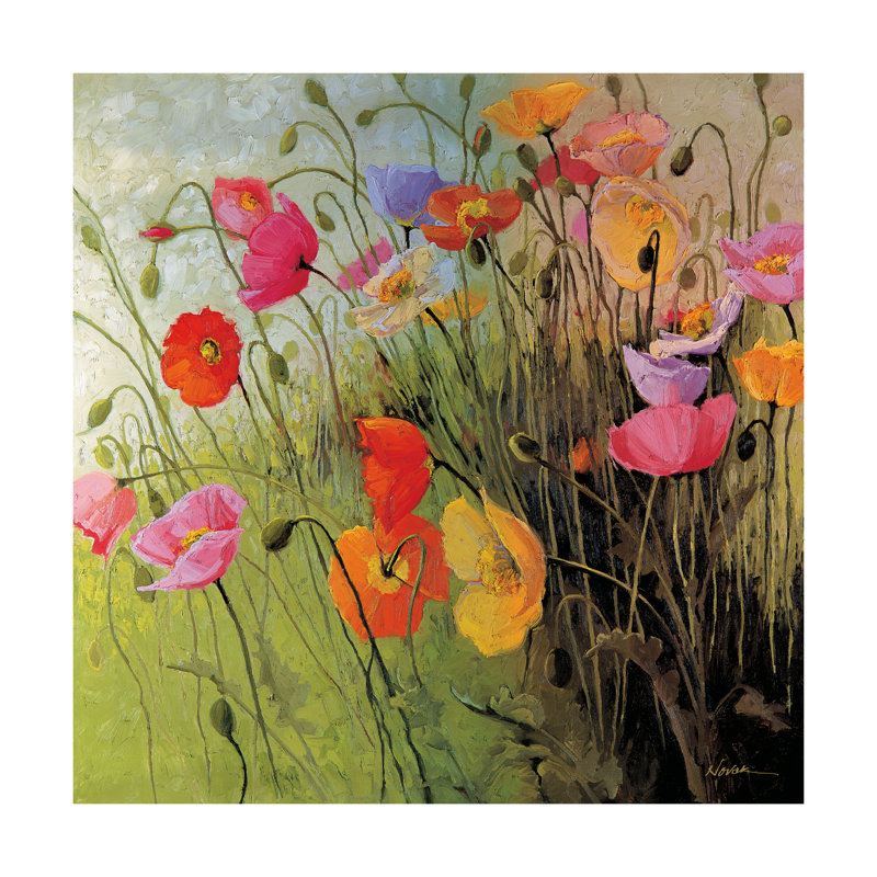 Meadow Dance by Shirley Novak - Wrapped Canvas Painting, 30cm H x 30cm W