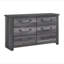 Commode de rangement grise 6 tiroirs 1 pièce