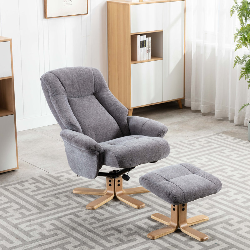 Bigelow 76cm Wide Swivel Standard Recliner, Grey