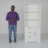 Modern Style 71" H Wooden White Bookshelf And Bookcase With Door And 3 Drawers,3-tier Open Display Shelves-1252910050