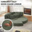 Canapé-lit inclinable semi-circulaire modulaire 2 en 1 de 78,5 pouces avec oreiller cervical et coussins décoratifs-486671985