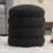 Ottoman Round Footrest Stool for Living Room Bedroom | Soft Boucle | Black